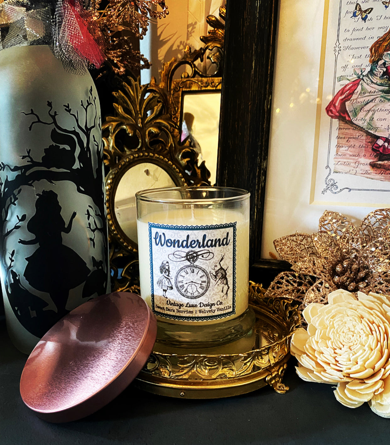 Alice Wonderland 10 Oz Soy Wax Candle Whimsy Berry Vanilla