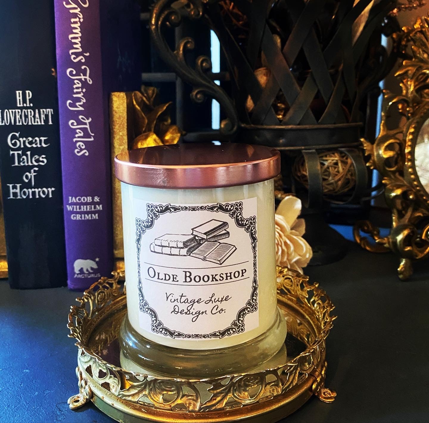 Olde Bookshop 10 Oz. Luxury Soy Wax Candle Vintage Library Fragrance