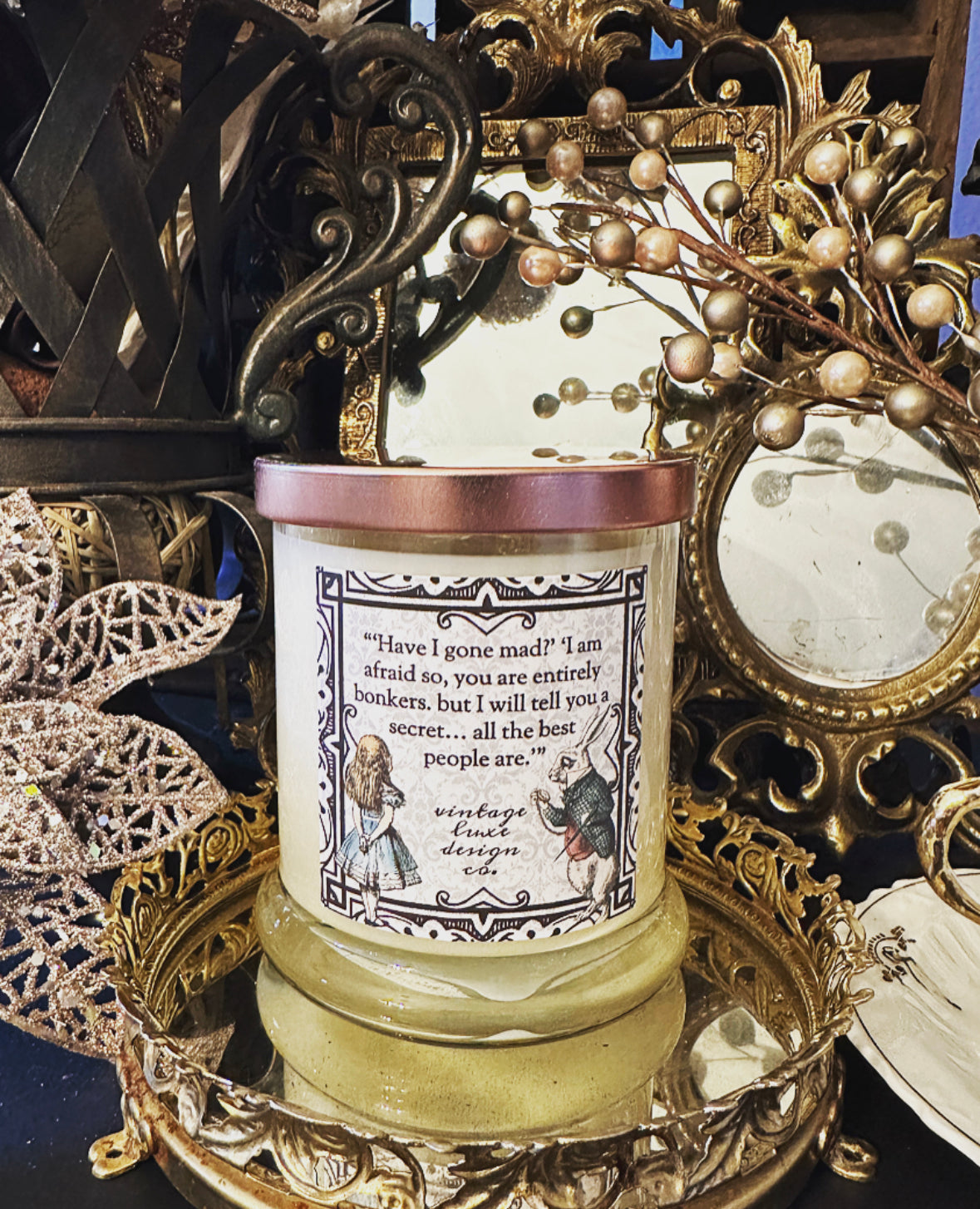 Strawberry Fields in Wonderland: Adventures with White Rabbit 10 Oz. Soy Wax Candle