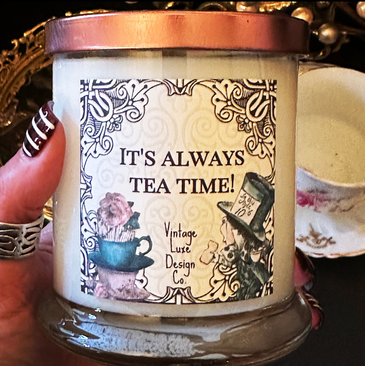 Alice Wonderland Tea Party 10 Oz Soy Wax Candle Mad Hatter