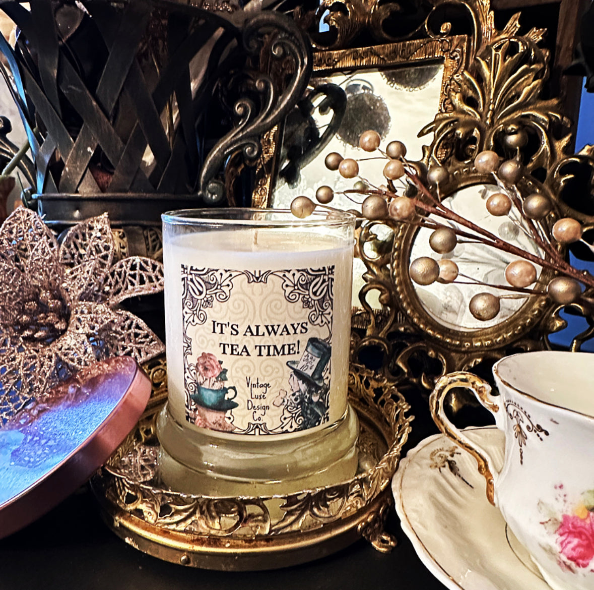 Alice Wonderland Tea Party 10 Oz Soy Wax Candle Mad Hatter