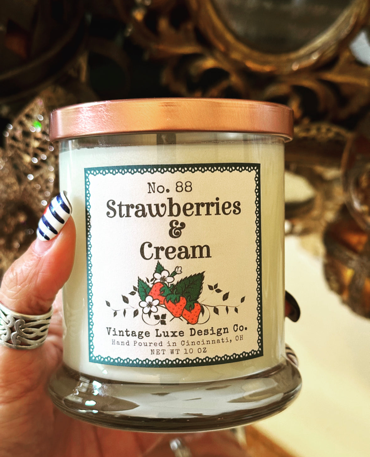 Strawberries & Cream 10 Oz. Soy Wax Candle