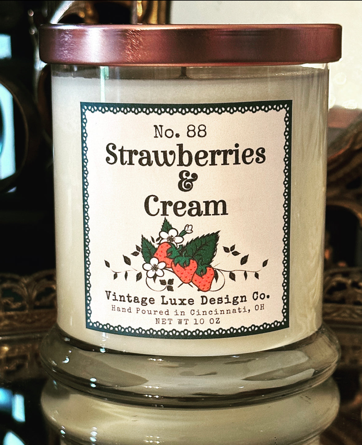 Strawberries & Cream 10 Oz. Soy Wax Candle