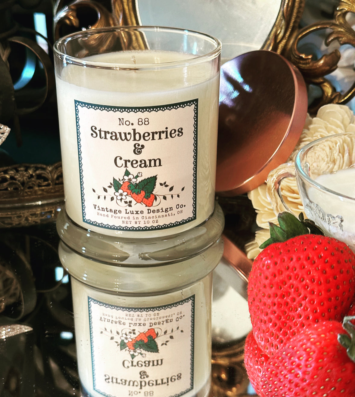 Strawberries & Cream 10 Oz. Soy Wax Candle