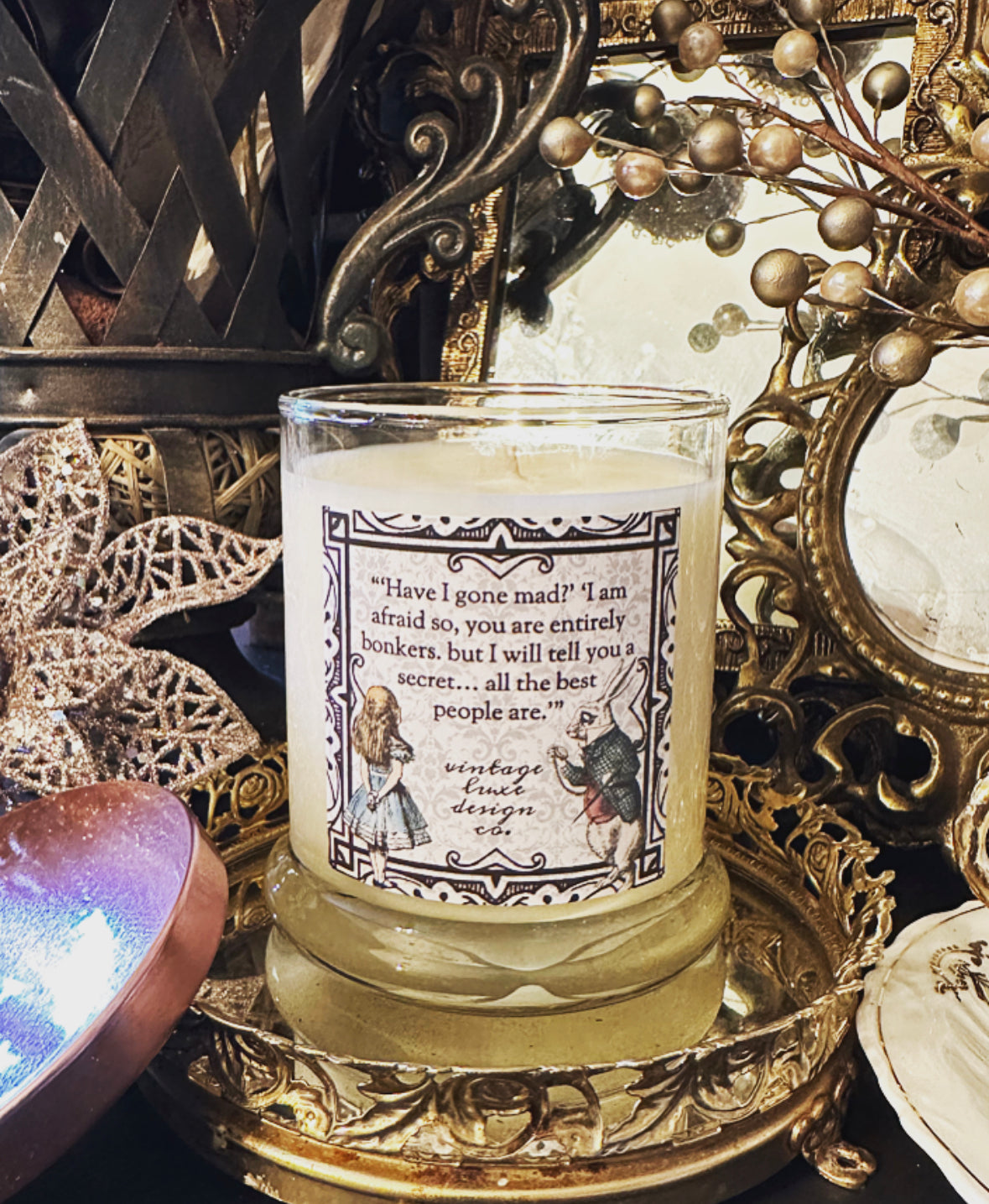 Strawberry Fields in Wonderland: Adventures with White Rabbit 10 Oz. Soy Wax Candle