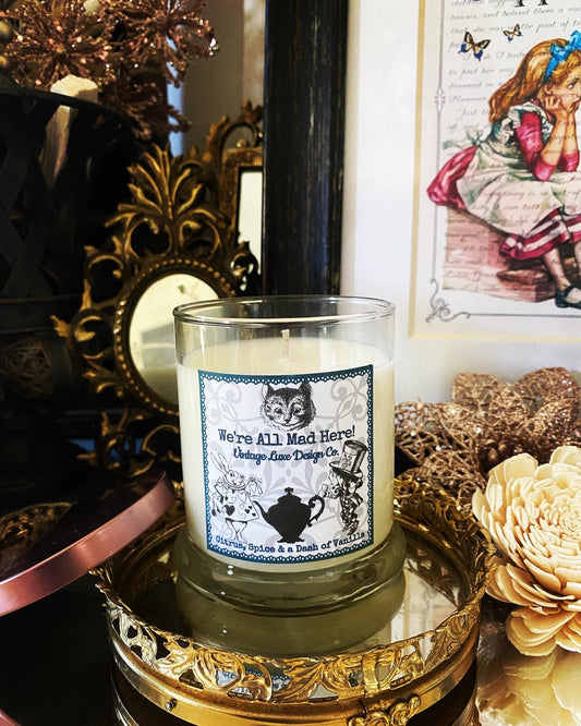 Alice Wonderland 10 Oz Soy Wax Candle Whimsy Mad Tea Party