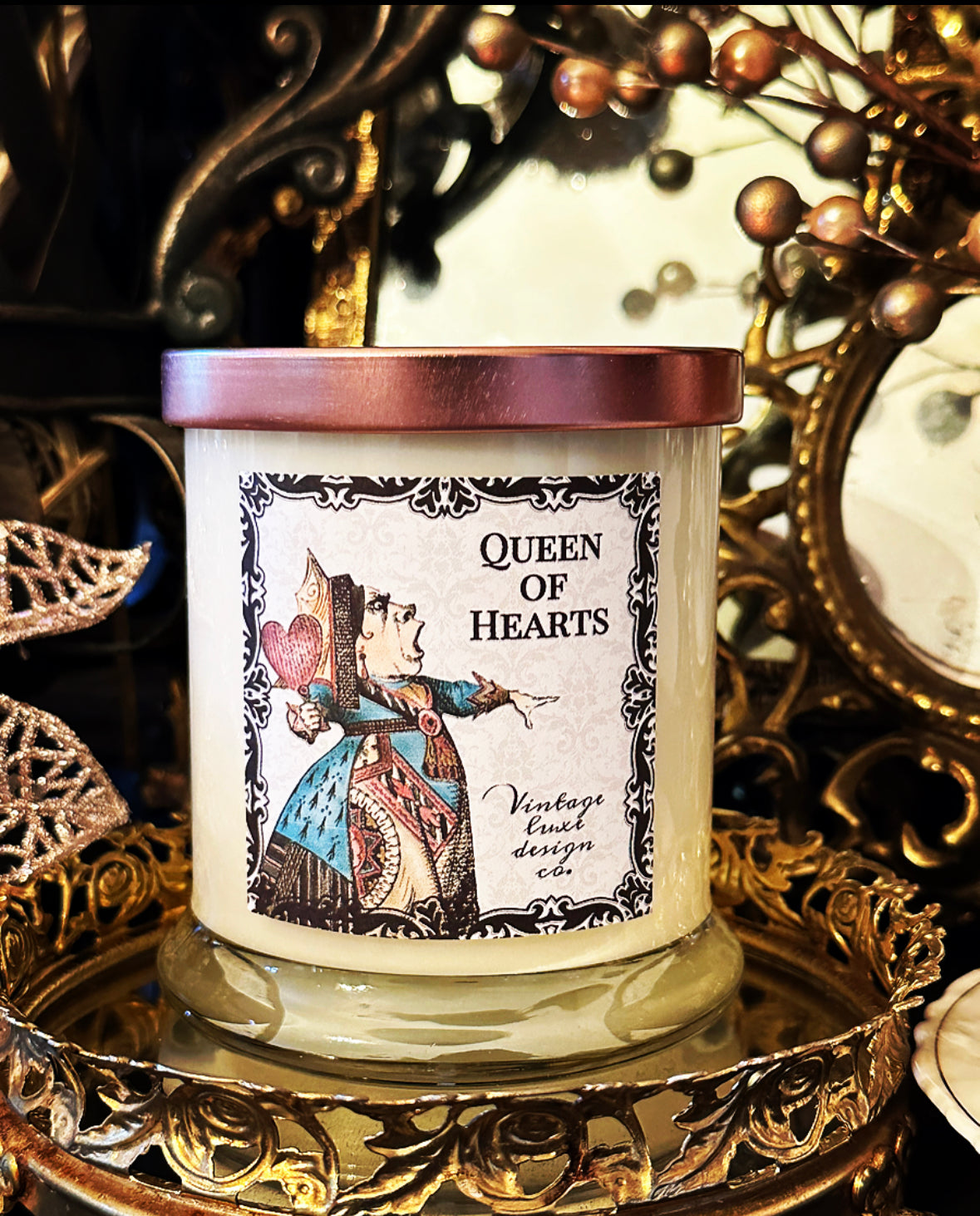 Indulge in Royalty: Queen of Hearts 10 Oz. Soy Wax Candle