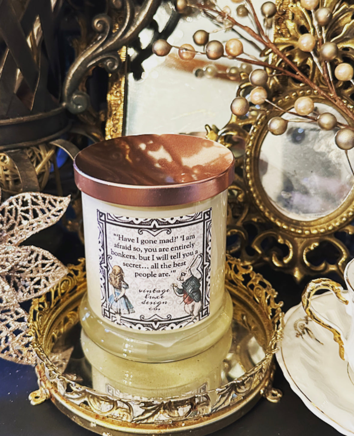 Strawberry Fields in Wonderland: Adventures with White Rabbit 10 Oz. Soy Wax Candle