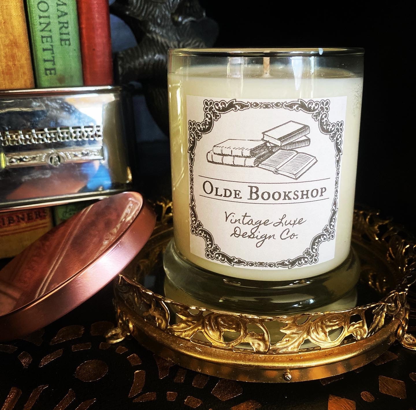 Olde Bookshop 10 Oz. Luxury Soy Wax Candle Vintage Library Fragrance